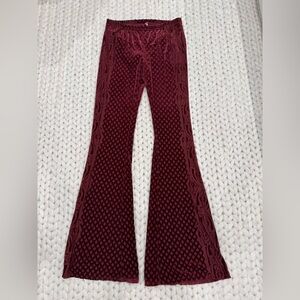 Free People Burgundy Velvet Pants